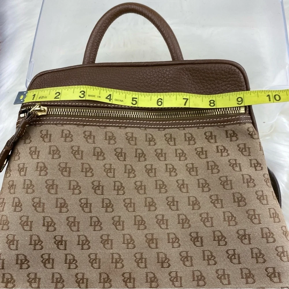 Dooney & Bourke Tan and Brown Monogram Backpack